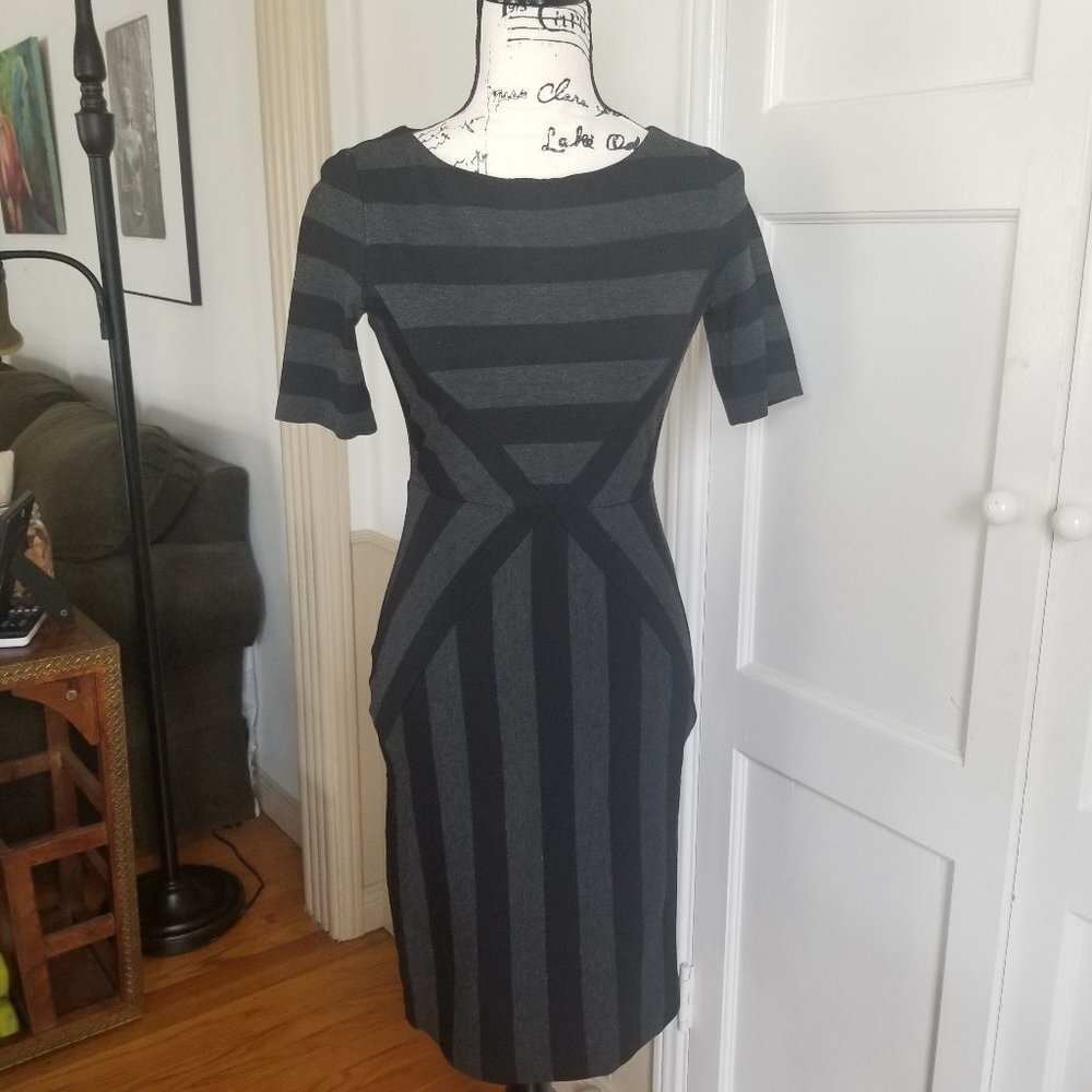 Anthropologie Maeve Black Striped Bodycon Dress